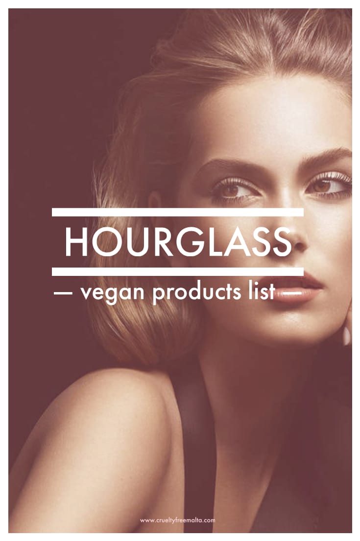 Hourglass vegan products list