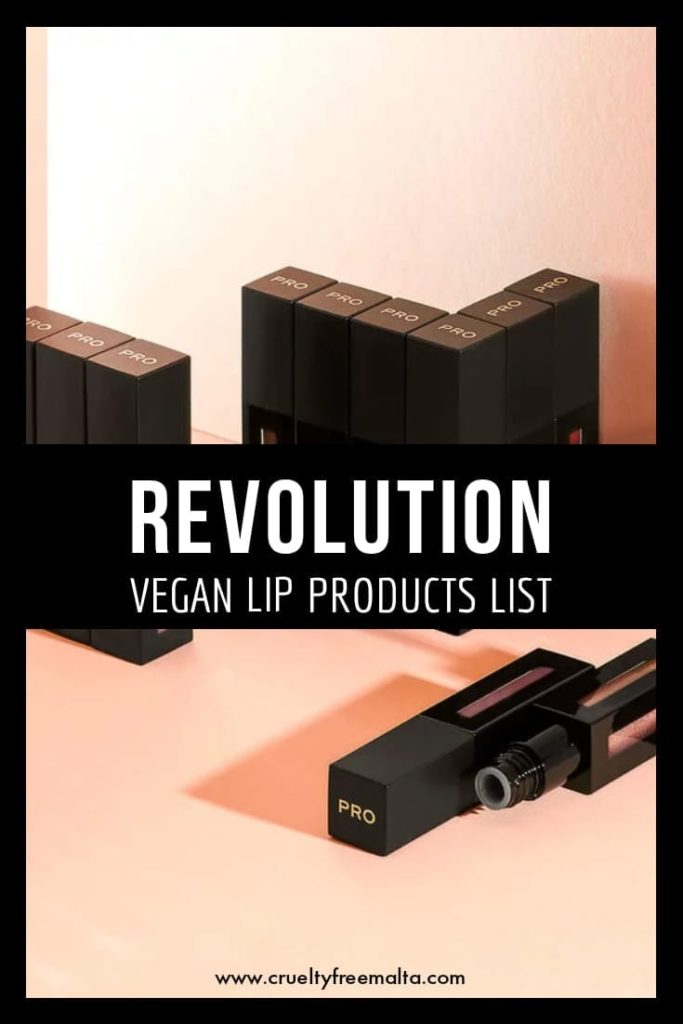 Revolution Vegan Lip Products List