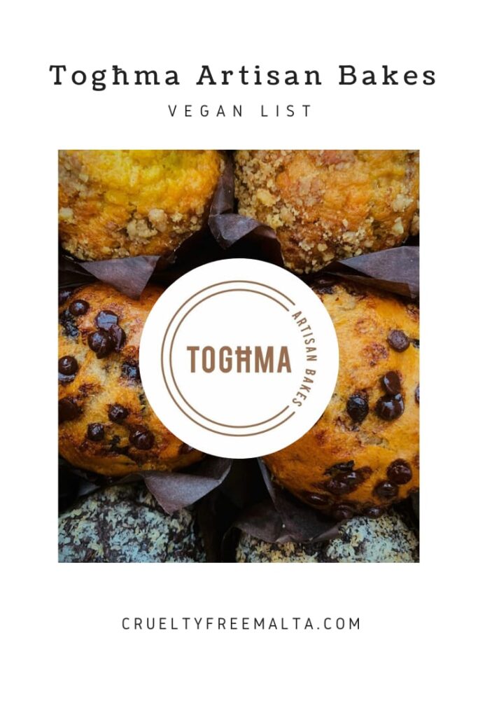 Toghma Artisan Bakes Vegan List