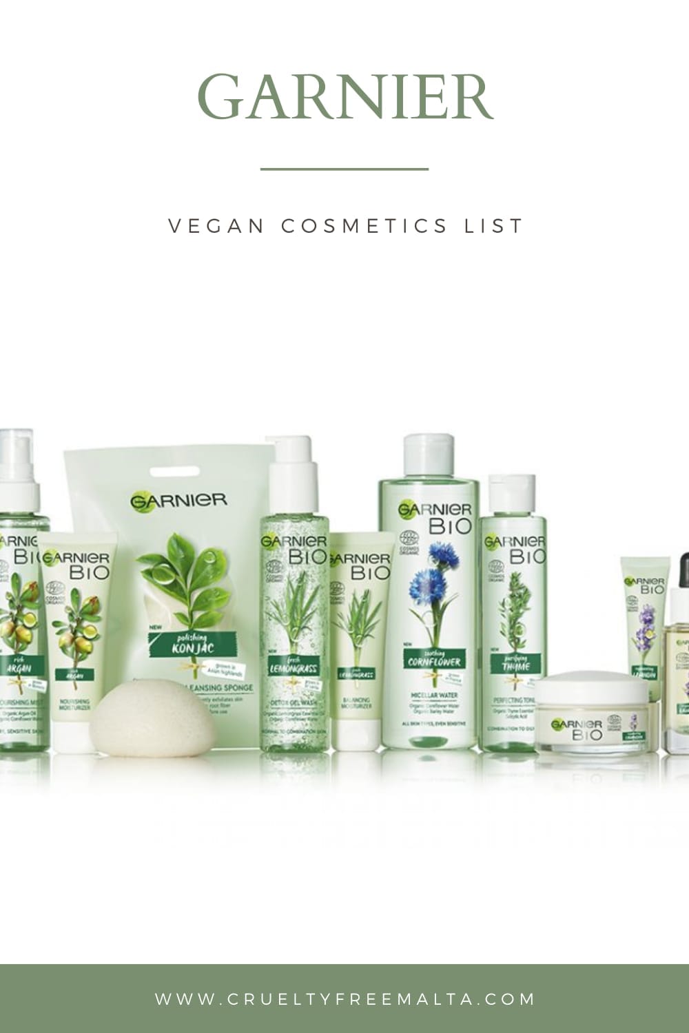 Garnier vegan products list